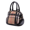 Burberry Small Leather Trimmed House Check Canvas Bridle Orchard Satchel Secondhand