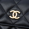Chanel Quilted Lambskin Romance Card Holder On Chain Secondhand