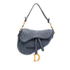 Dior Oblique Embroidered Denim Saddle Bag Secondhand