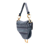 Dior Oblique Embroidered Denim Saddle Bag Secondhand