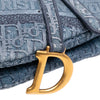 Dior Oblique Embroidered Denim Saddle Bag Secondhand
