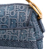 Dior Oblique Embroidered Denim Saddle Bag Secondhand