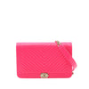 Chanel Chevron Quilted Patent Boy Wallet On Chain Secondhand
