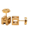 Hermès Gold Plated Enamel Cage dH Cube Earrings Secondhand
