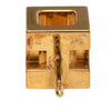 Hermès Gold Plated Enamel Cage dH Cube Earrings Secondhand