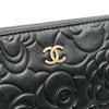 Chanel Large CC Embossed Lambskin Camellia O Case Clutch Secondhand