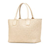 Bottega Veneta Small Lambskin Intreccio Cabat Tote Secondhand
