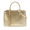 Prada Mini Metallic Saffiano Lux Galleria Double Zip Satchel Secondhand