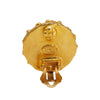 Chanel Gold Plated Studded CC Pearl Clip On Earrings Secondhand