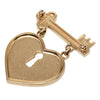 Chanel CC Gold Plated Strass Heart Lock and Key Brooch Secondhand