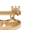 Chanel CC Gold Plated Strass Heart Lock and Key Brooch Secondhand