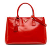 Prada Medium Saffiano Vernice Galleria Double Zip Satchel Secondhand