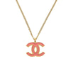 Chanel CC Gold Plated Enamel Pendant Necklace Secondhand