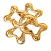 Chanel CC Gold Plated Clover Brooch Secondhand