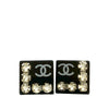 Chanel CC Resin Rhinestone Square Clip On Earrings Secondhand