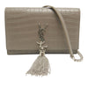 Saint Laurent Small Croc Embossed Leather Monogram Kate Tassel Crossbody Secondhand