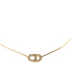 Dior Gold Plated Strass CD Logo Pendant Necklace Secondhand