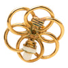 Chanel CC Gold Plated Flower Hoop Clip On Earrings Secondhand