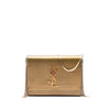 Saint Laurent Small Metallic Grain de Poudre Monogram Kate Box Chain Crossbody Secondhand