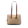 Prada Croc Embossed Leather Trimmed Tessuto Shoulder Bag Secondhand