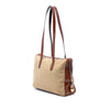 Prada Croc Embossed Leather Trimmed Tessuto Shoulder Bag Secondhand