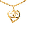 Chanel CC Gold Plated Heart Pendant Necklace Secondhand