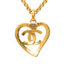 Chanel CC Gold Plated Heart Pendant Necklace Secondhand