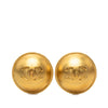 Chanel CC Gold Plated Round Clip On Earrings Secondhand