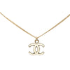 Chanel Gold Plated Enamel CC Pendant Necklace Secondhand