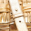 Bottega Veneta Small Metallic Calfskin Intreccio Plisse Cassette Crossbody Secondhand