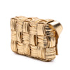 Bottega Veneta Small Metallic Calfskin Intreccio Plisse Cassette Crossbody Secondhand