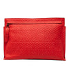 LOEWE Embossed Anagram Leather Repeat T Clutch Secondhand