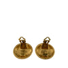 Chanel CC Gold Plated Round Clip On Earrings Secondhand