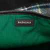 Balenciaga Plaid Wool Navy Cabas S Secondhand