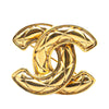 Chanel Gold Plated CC Quilted Brooch Secondhand