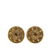 Chanel Gold Plated CC Round Clip on Earrings Secondhand