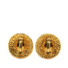 Chanel Gold Plated CC Round Clip on Earrings Secondhand