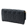 Fendi Zucca Embossed Nappa Baguette Continental Wallet With Chain Secondhand