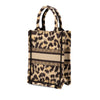 Dior Mizza Mini Embroidered Canvas Leopard Vertical Book Tote Secondhand