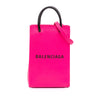 Balenciaga Mini Calfskin Logo Shopping Phone Holder Secondhand