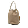 Prada Canvas Canapa Logo Bow Drawstring Bucket Bag Secondhand