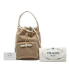 Prada Canvas Canapa Logo Bow Drawstring Bucket Bag Secondhand