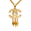 Chanel CC Gold-Plated Filigree Fringe Pendant Necklace Secondhand