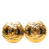 Chanel Gold Plated CC Round Clip on Earrings Secondhand
