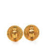 Chanel Gold Plated CC Round Clip on Earrings Secondhand
