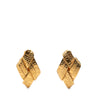 Chanel Gold Plated Logo Diamond Clip On Earrings Secondhand