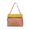 Secondhand Bottega Veneta Leather Intrecciato-Trim Palio Fold Over Tote
