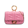 Fendi Nano Zucca Embossed Leather Baguette Charm Secondhand