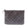 Chanel Small Quilted Crinkled Patent O Case Clutch Secondhand