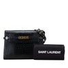 Saint Laurent Medium Shiny Croc Embossed Manhattan Shoulder Bag Secondhand